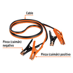 Cables pasa corriente 3 m, 225 A, 8 AWG, con funda, Truper