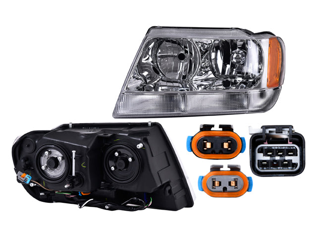 FARO IZQ JEEP GRAND CHEROKEE 99-04 FONDO CROMADO