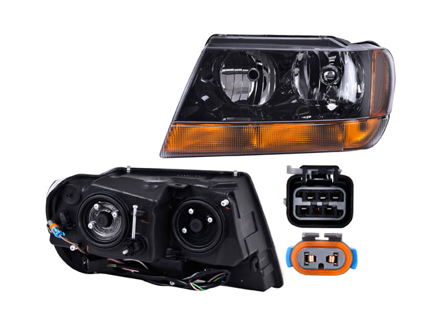 FARO IZQ JEEP GRAND CHEROKEE 99-04 FONDO NEGRO
