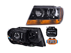 FARO IZQ JEEP GRAND CHEROKEE 99-04 FONDO NEGRO