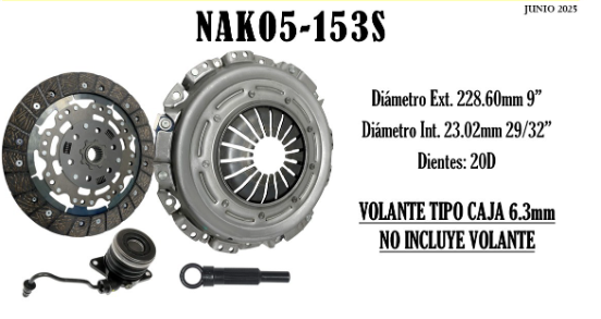 KIT CHRYSLER/DODGE DART L4, 2.0L, (160 HP), DOHC; 2.4L, SOHC, ASPIRACION NATURAL, 2013-2016.