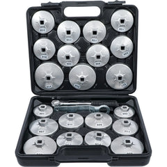JUEGO 23 PIEZAS DE CAZOLETAS PARA EXTRAER FILTROS DE ACEITE, ALUMINIO DIECAST