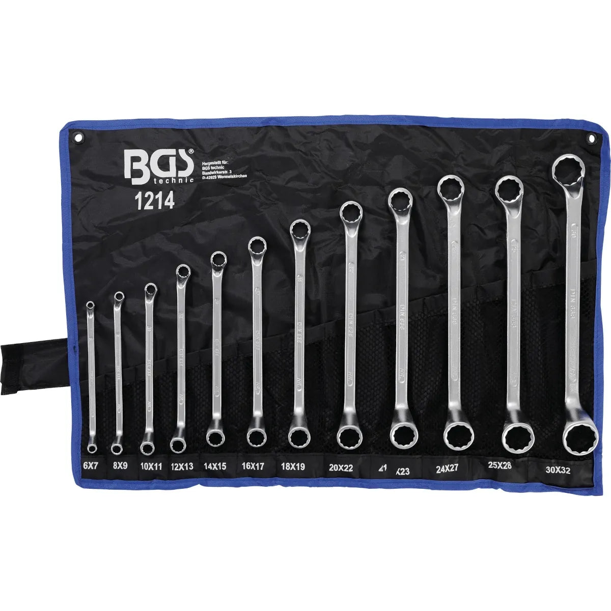 JUEGO 12 PIEZAS LLAVES ACODADAS 6X7-30X32 MM