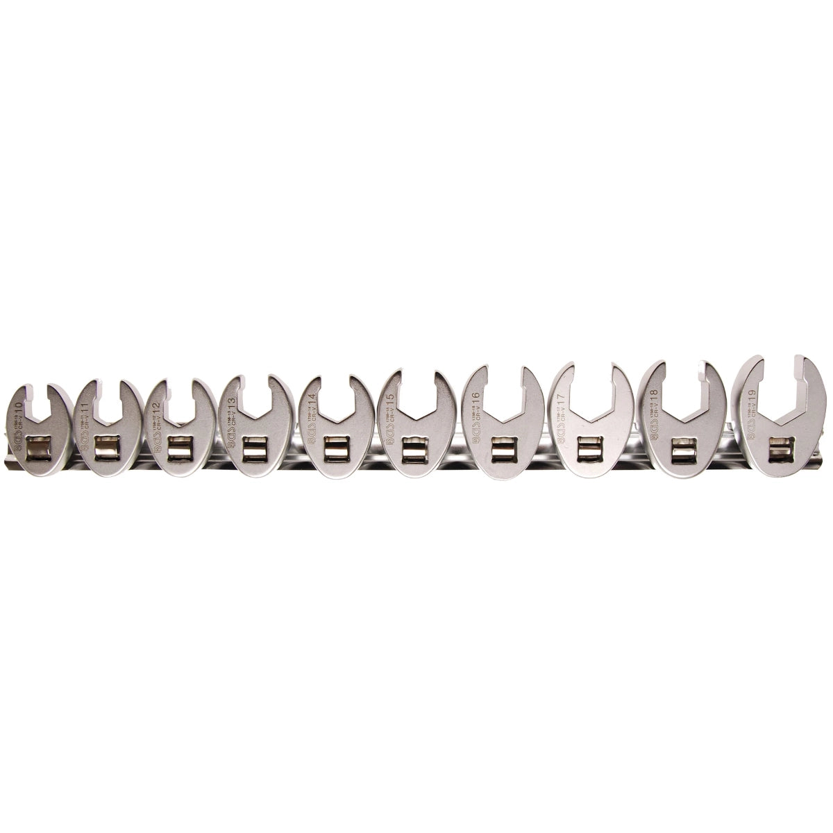 JUEGO 10 PIEZAS LLAVES BOCA HEXAGONAL ABIERTA (MEDIA LUNA) 3/8" , 10-19 MM