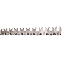 JUEGO 10 PIEZAS LLAVES BOCA HEXAGONAL ABIERTA (MEDIA LUNA) 3/8" , 10-19 MM