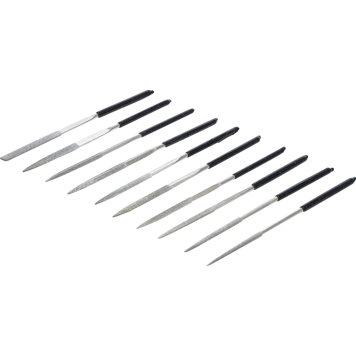 JUEGO DE LIMAS DE DIAMANTE | RECTA | 140 X 3 MM | 10 PIEZAS