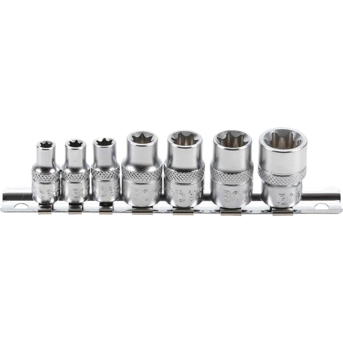 JUEGO 7 PIEZAS DE DADOS T-STAR (TORX) 1/4" + 3/8"