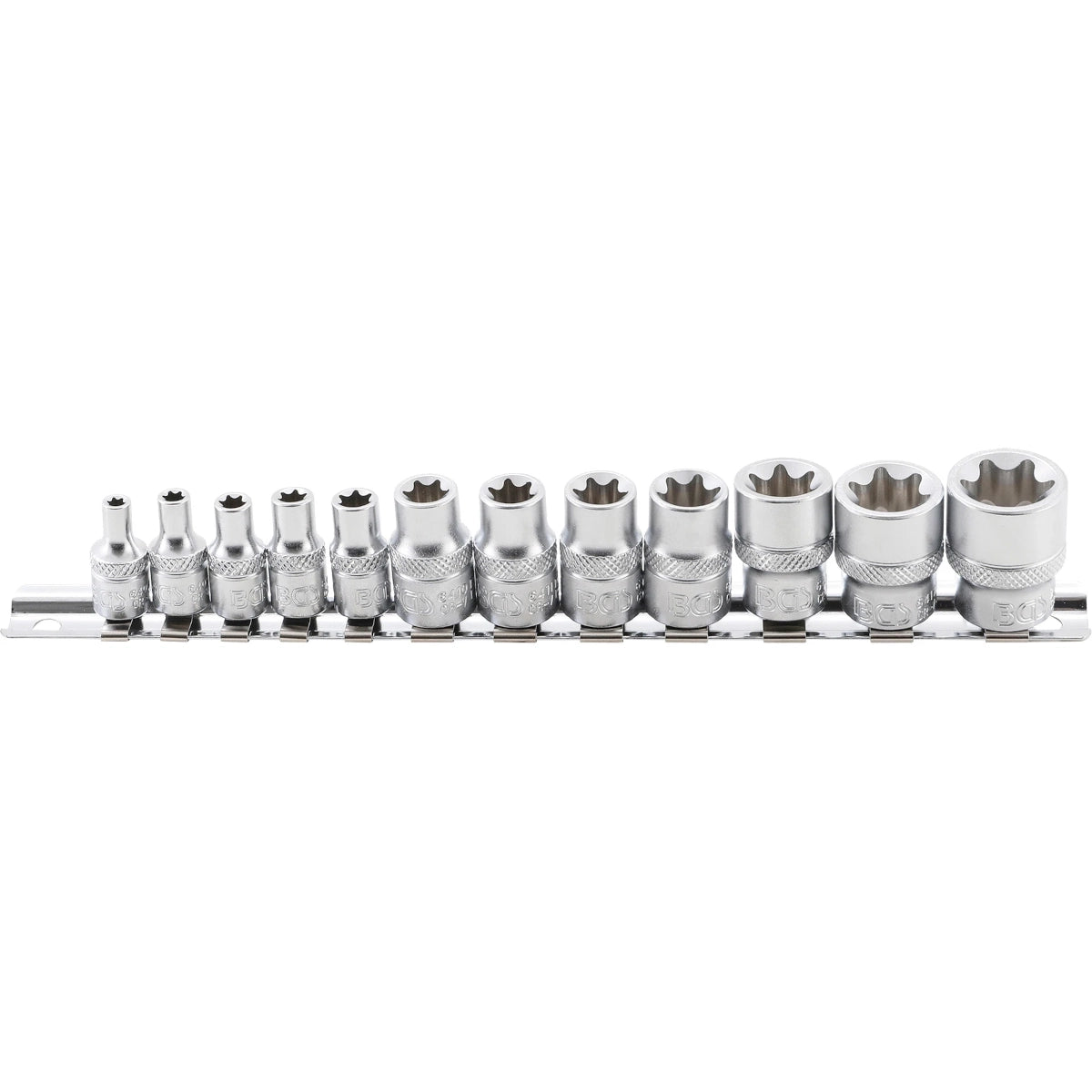 JUEGO 12 PIEZAS DE DADOS T-STAR (TORX) 1/4" + 3/8"