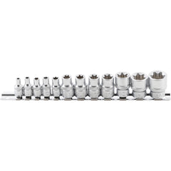 JUEGO 12 PIEZAS DE DADOS T-STAR (TORX) 1/4" + 3/8"