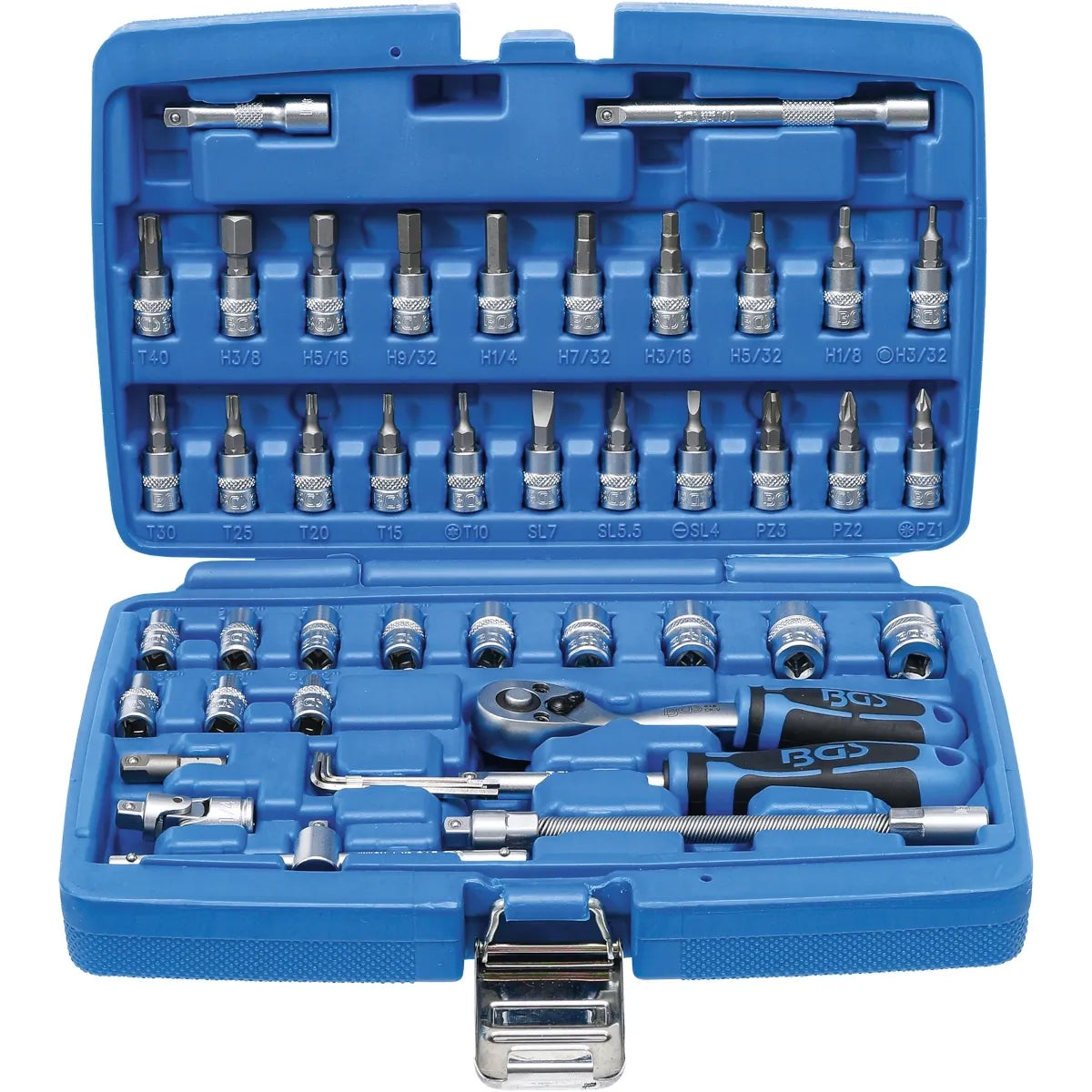 JUEGO 46 PIEZAS DE DADOS 1/4" EN STANDARD