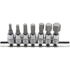 JUEGO 7 PIEZAS DE DADOS CON PUNTA PARA TORNILLOS HEXAGONAL 1/4", 4 - 12 MM