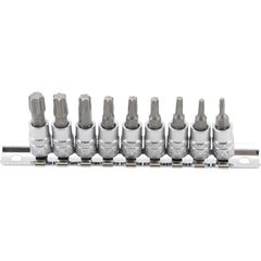 JUEGO DE 9 PIEZAS DE DADOS CON PUNTA 1/4" T-STAR (TORX)