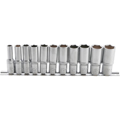 JUEGO 11 PIEZAS DE DADOS LARGAS 3/8" 8-19 MM