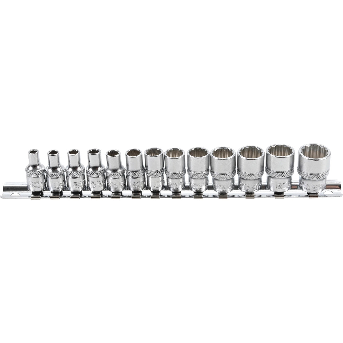 JUEGO 13 PIEZAS DE DADOS 1/4" 2 CARAS, 4-14 MM