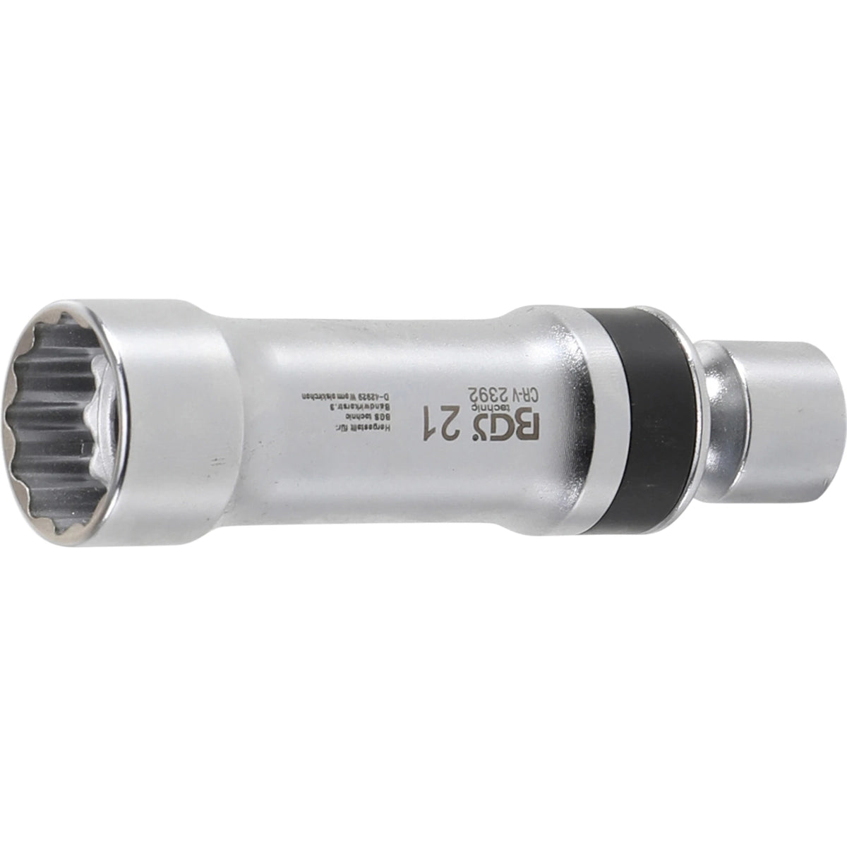 DADO PARA BUJÍAS 21 MM CON 12 PUNTAS 3/8" LONGITUD 100 MM CON RESORTE