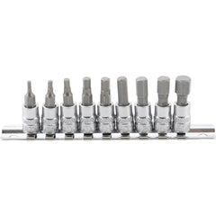 DADOS CON PUNTA | 1/4" | HEX. INT. 3/32" - 3/8" | ÉSTANDARD | 9 PIEZAS