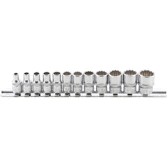 JUEGO 12 PIEZAS DE DADOS LARGAS 1/4" , STANDARD