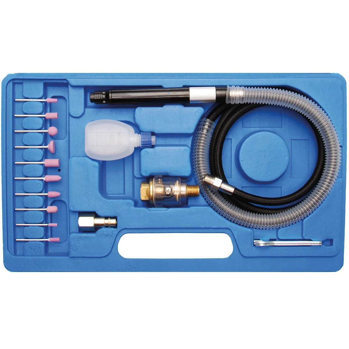 JUEGO 17 PIEZAS CON MICRO-AMOLADORA NEUMATICA