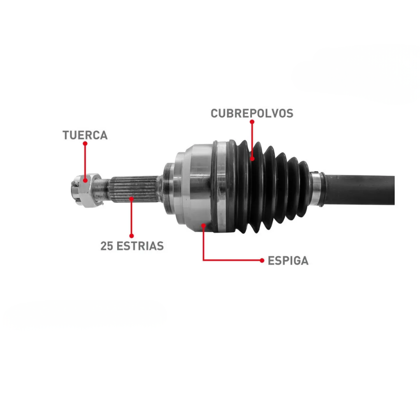 FLECHA DELANTERA IZQ NISSAN TIIDA 1.8L 06-17 STD S/ABS