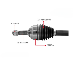 FLECHA DELANTERA IZQ NISSAN TIIDA 1.8L 06-17 STD S/ABS