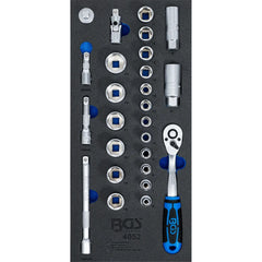 BANDEJA PARA GABINETE 1/3: JUEGO DE DADOS | 10 MM (3/8") | 26 PIEZAS