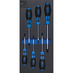 BANDEJA PARA GABINETE 1/3: DESTORNILLADORES PERFIL EN T (PARA TORX) | 6 PIEZAS