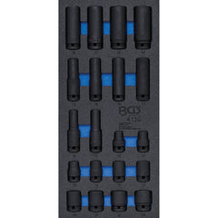 BANDEJA PARA GABINETE 1/3: DADOS DE IMPACTO HEXAGONAL | 12,5 MM (1/2") | 10 - 24 MM | 20 PIEZAS