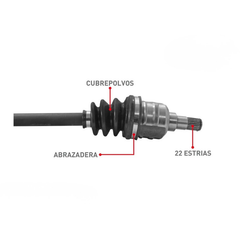 FLECHA DELANTERA DER CHEV SPARK 1.2L 11-17 STD C/ABS