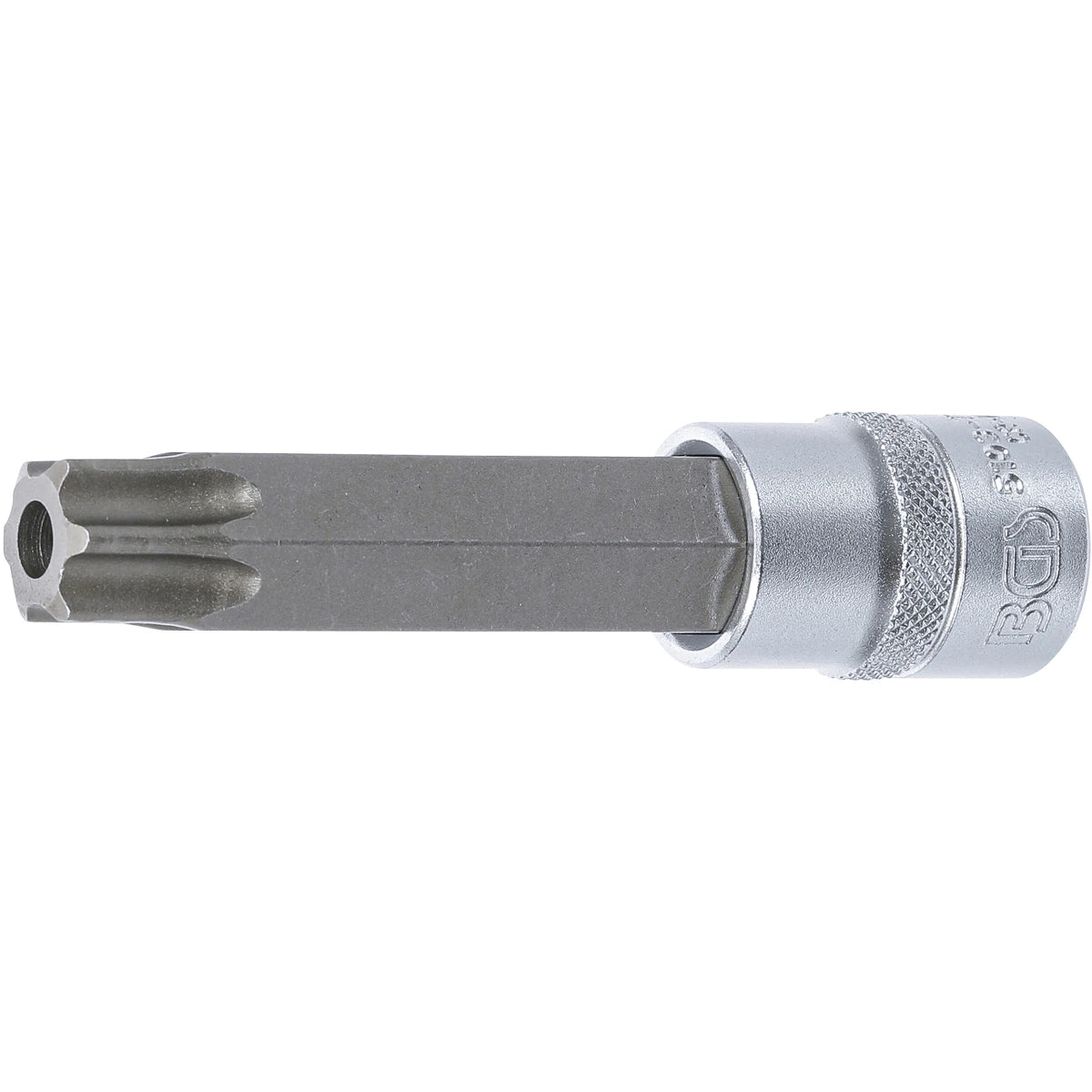 DADO CON PUNTA | LONGITUD 110 MM | ENTRADA 12,5 MM (1/2") | PERFIL EN T (PARA TORX) CON PERFORACIÓN T80