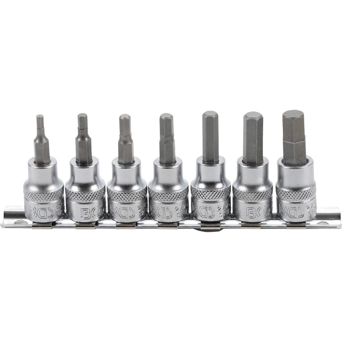 JUEGO 7 PIEZAS DE DADO CON PUNTA PARA TORNILLOS HEXAGONAL 3/8"