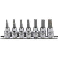 JUEGO 7 PIEZAS DE DADO CON PUNTA PARA TORNILLOS HEXAGONAL 3/8"