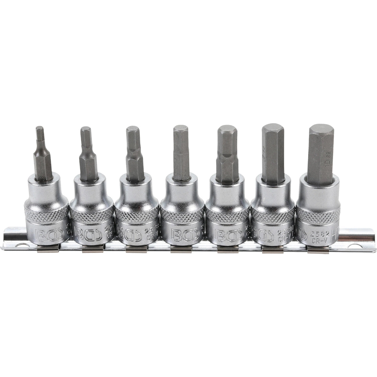 JUEGO 7 PIEZAS DE DADO CON PUNTA HEXAGONAL 3/8"