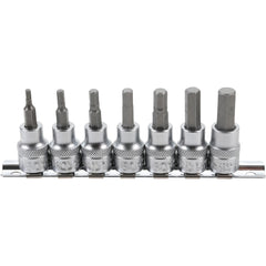 JUEGO 7 PIEZAS DE DADO CON PUNTA HEXAGONAL 3/8"