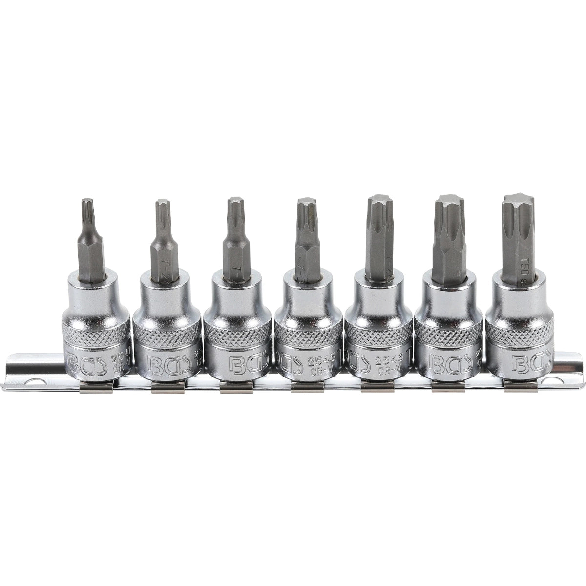 JUEGO 7 PIEZAS DE DADO CON PUNTA T-STAR (TORX) 3/8"