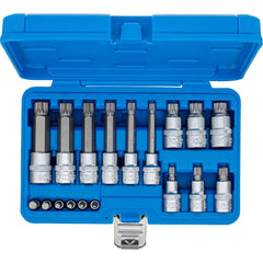 JUEGO DE DADOS CON PUNTA | ENTRADA 6,3 MM (1/4") / 12,5 MM (1/2") | DENTADO MÚLTIPLE INTERIOR (PARA XZN) | 18 PIEZAS