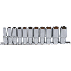 JUEGO 11 PIEZAS DE DADOS LARGAS 3/8" , 12 CARAS