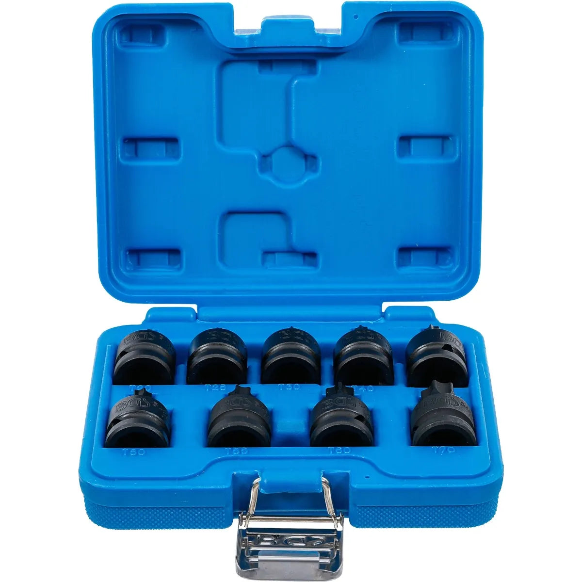 JUEGO DE DADOS CON PUNTA DE IMPACTO | ENTRADA 12,5 MM (1/2") | PERFIL EN T (PARA TORX) T20 - T70 | 9 PIEZAS