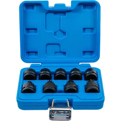 JUEGO DE DADOS CON PUNTA DE IMPACTO | ENTRADA 12,5 MM (1/2") | PERFIL EN T (PARA TORX) T20 - T70 | 9 PIEZAS