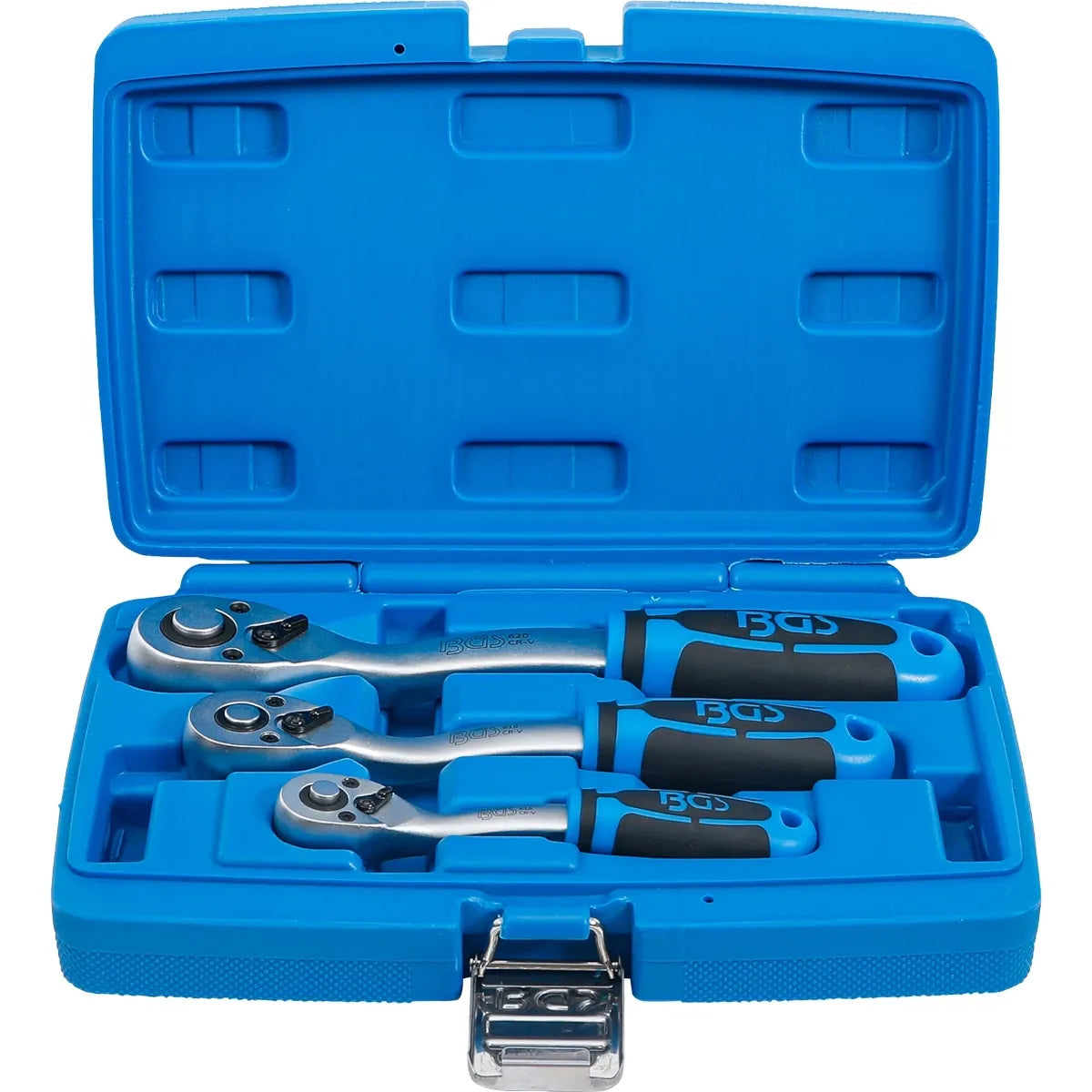 JUEGO DE MATRACAS REVERSIBLE 1/4" / 3/8" / 1/2" | 72 DIENTES | 3 PIEZAS