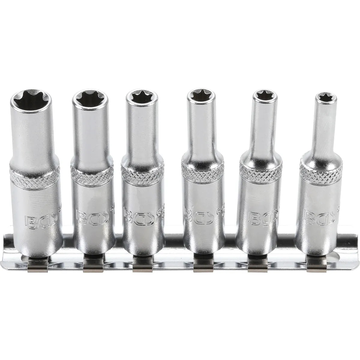 JUEGO 6 PIEZAS DE DADOS LARGAS 1/4 PARA TORNILLOS TIPO E, E4-E10
