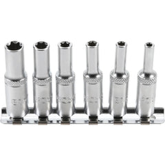 JUEGO 6 PIEZAS DE DADOS LARGAS 1/4 PARA TORNILLOS TIPO E, E4-E10