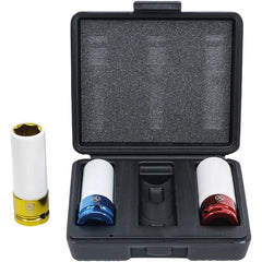 JUEGO 3 PIEZAS DADOS DE IMPACTO CON PROTECTOR DE PLASTICO 1/2 , 17 - 19 - 21 MM