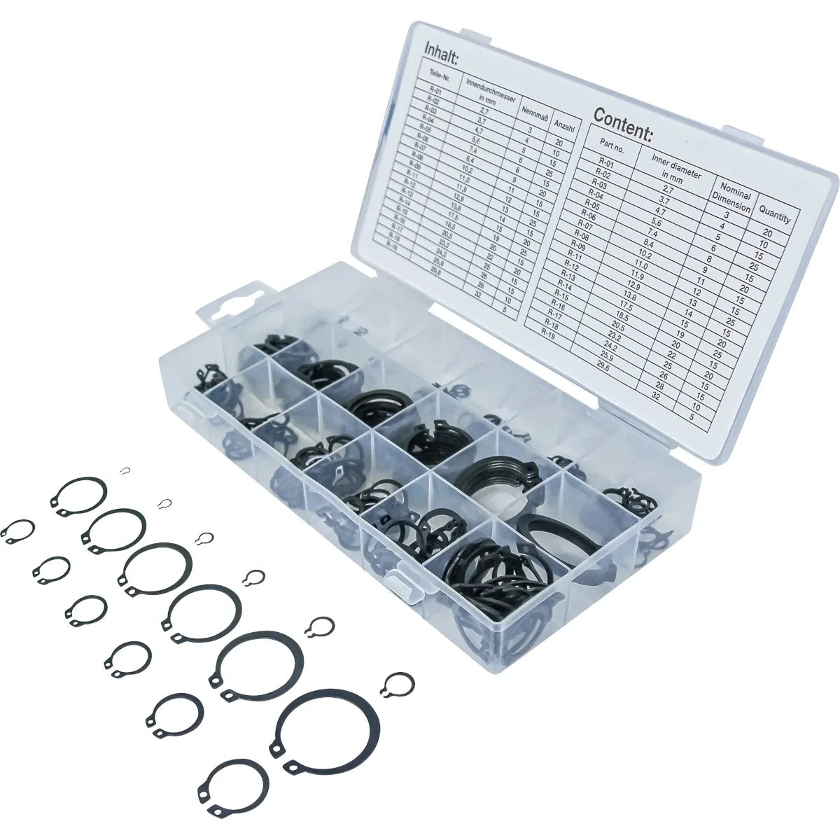 300 PIEZAS ANILLOS EXTRIORES, 3-32 MM