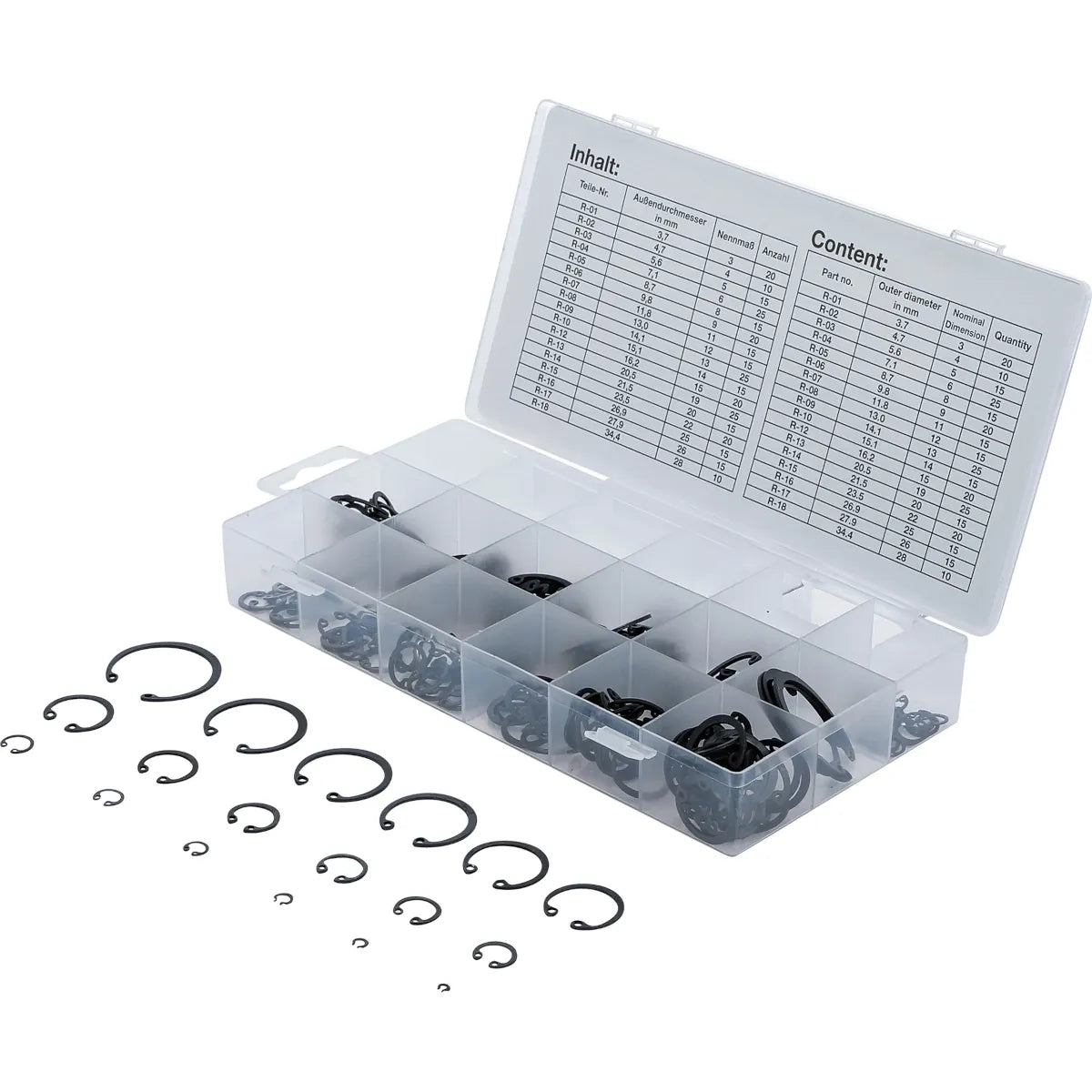 300 PIEZAS ANILLOS INT.ERIORES, 3-32 MM