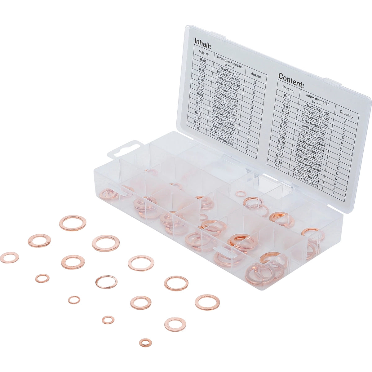 JUEGO DE ARANDELAS DE COBRE EN STANDARD PARA TAPONES DE CARTER