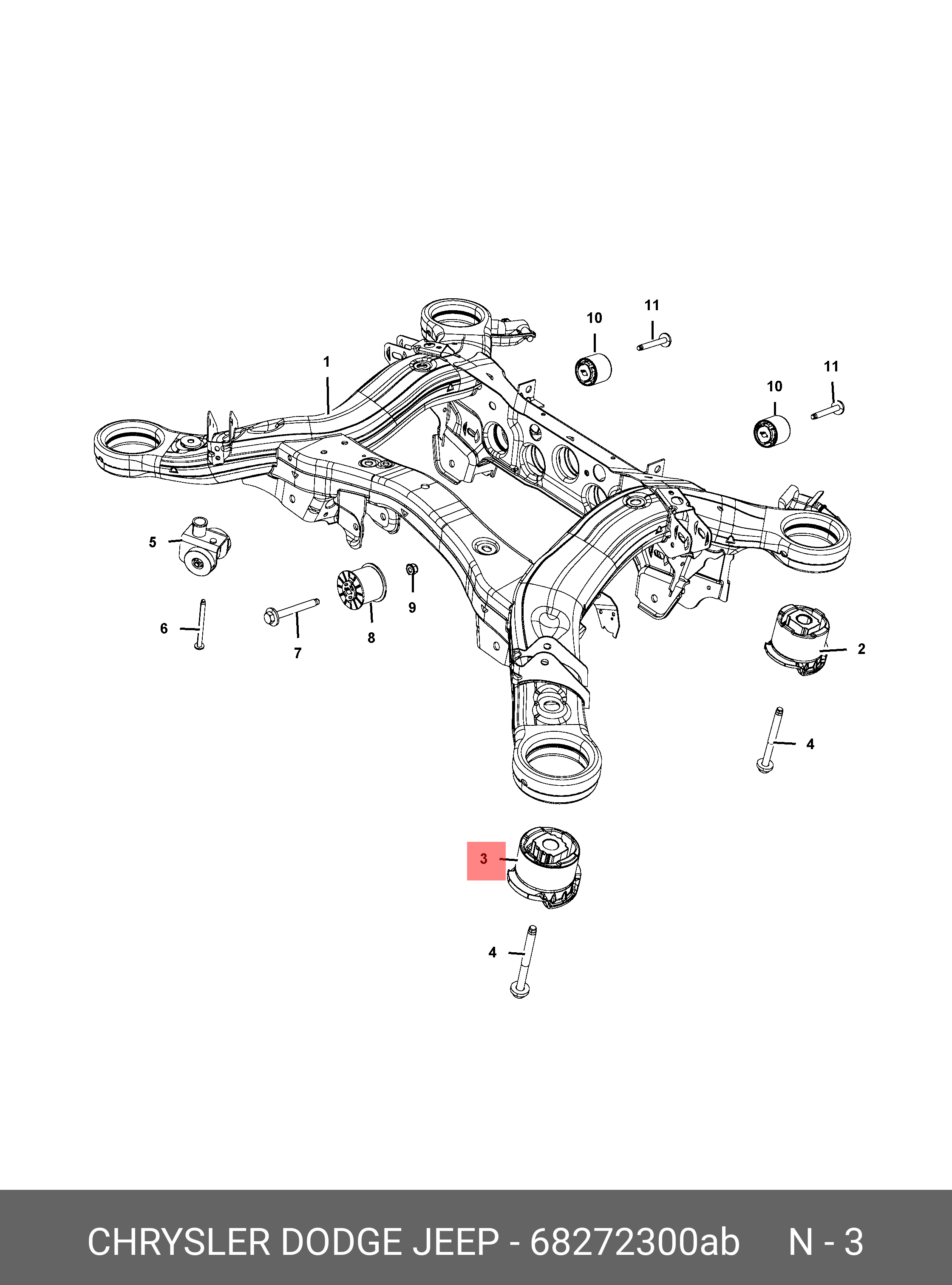 BUJE DEL MARCO DE SUSPENSIÓN JEEP GRAND CHEROKEE 11-21 ‎68272 300AB