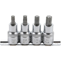 JUEGO DE 4 PIEZAS DE DADOS CON PUNTA T-STAR (TORX), T40-T55