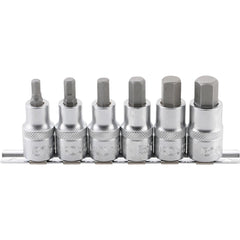 JUEGO 6 PIEZAS DE DADO CON PUNTA 1/2" , HEXAGONAL 6-14 MM, 12.5
