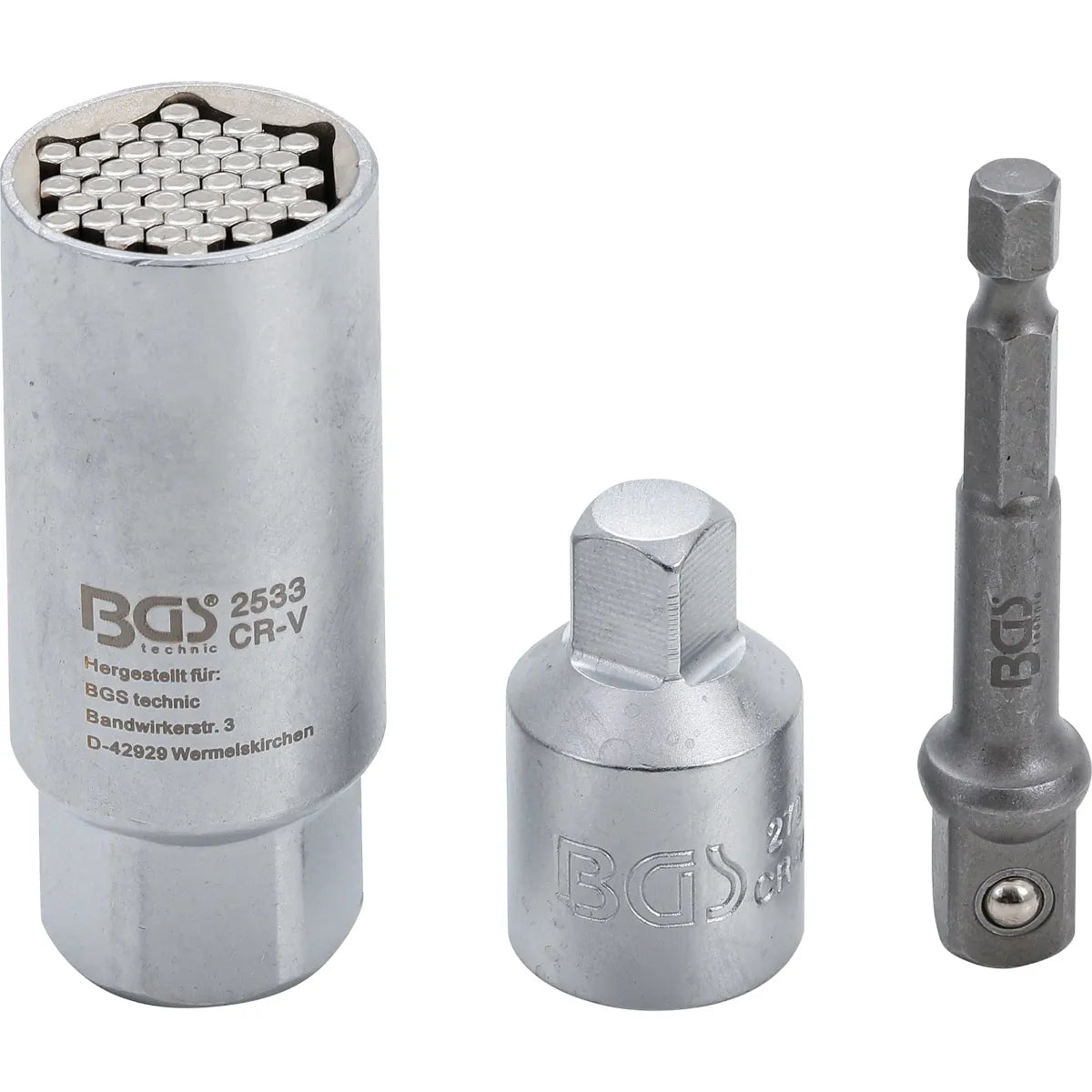 DADO MULTIMEDIDA CON JUEGO DE ADAPTADORES | ENTRADA 10 MM (3/8") | 9 - 21 MM | 3 PIEZAS