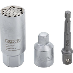 DADO MULTIMEDIDA CON JUEGO DE ADAPTADORES | ENTRADA 10 MM (3/8") | 9 - 21 MM | 3 PIEZAS